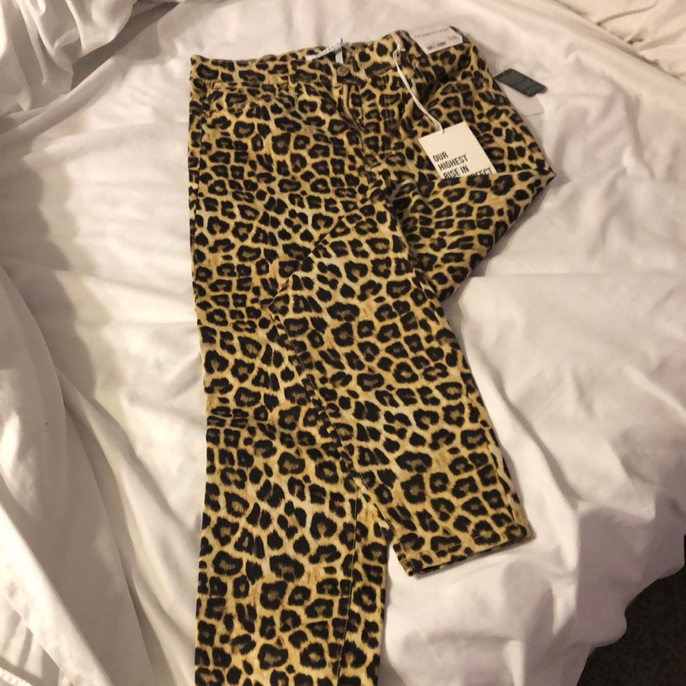 Leopard print jeans
